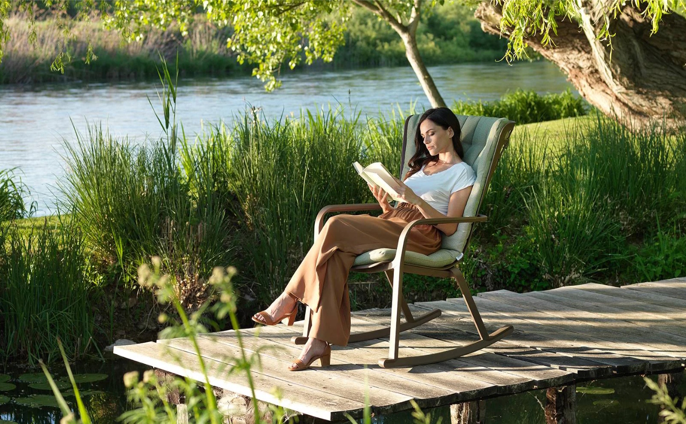 Fotoliu recliner exterior Nardi Folio, tortora