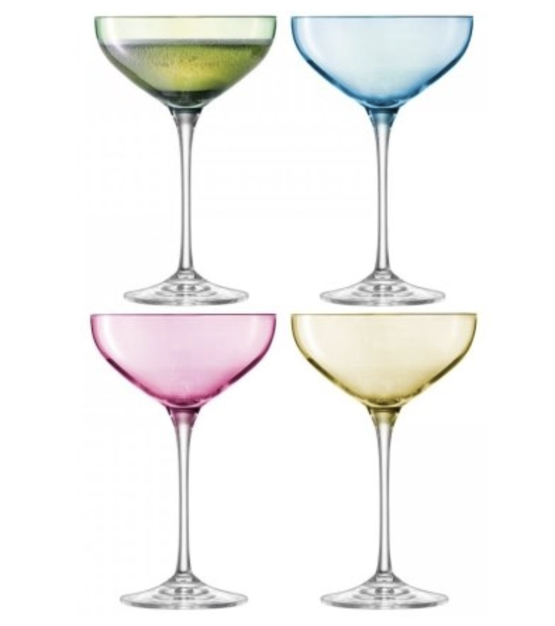 Tipuri de pahare pentru băuturi alcoolice cupe sampanie colorate