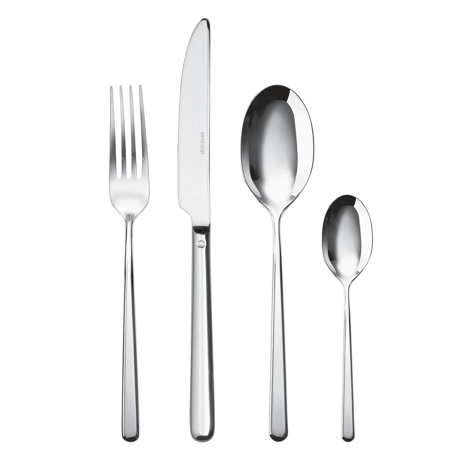 tacamuri bebelusi Set tacamuri Sambonet Linear Solid Handle, 24 piese, Inox