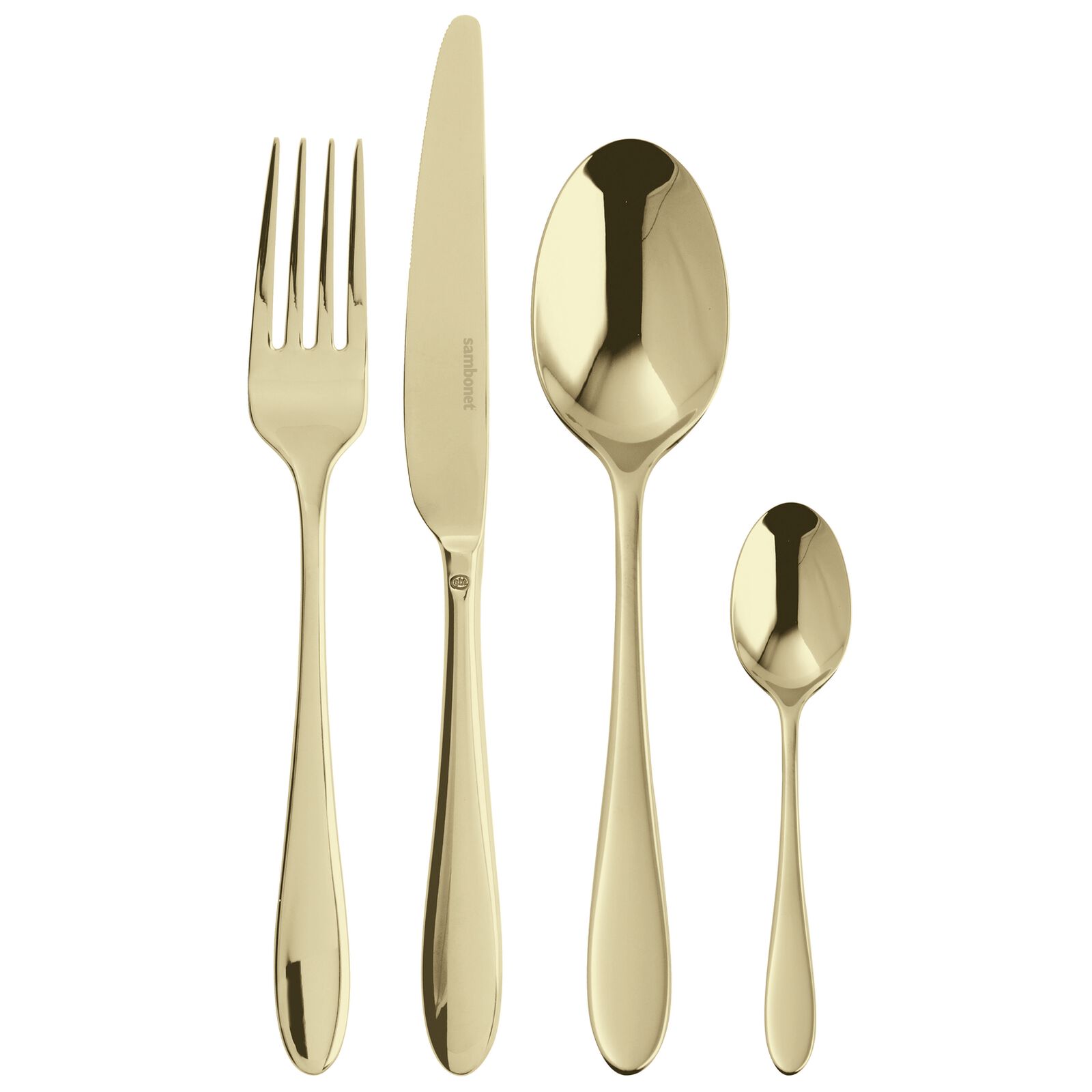 tacamuri bebelusi Set tacamuri Sambonet Velvet, Solid Handle, 24 piese, Champagne