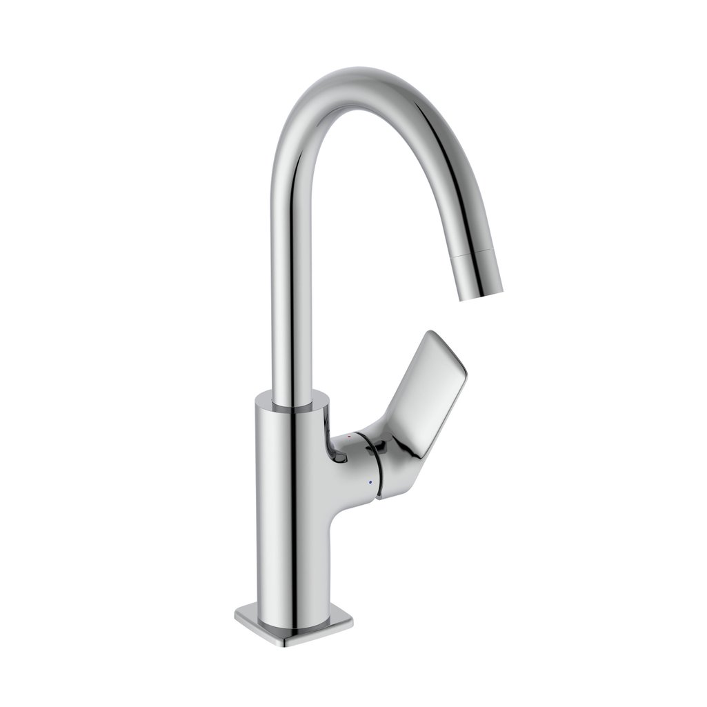 bordura inalta Baterie lavoar Ideal Standard Ceralife C cu pipa inalta, ventil click-clack, crom
