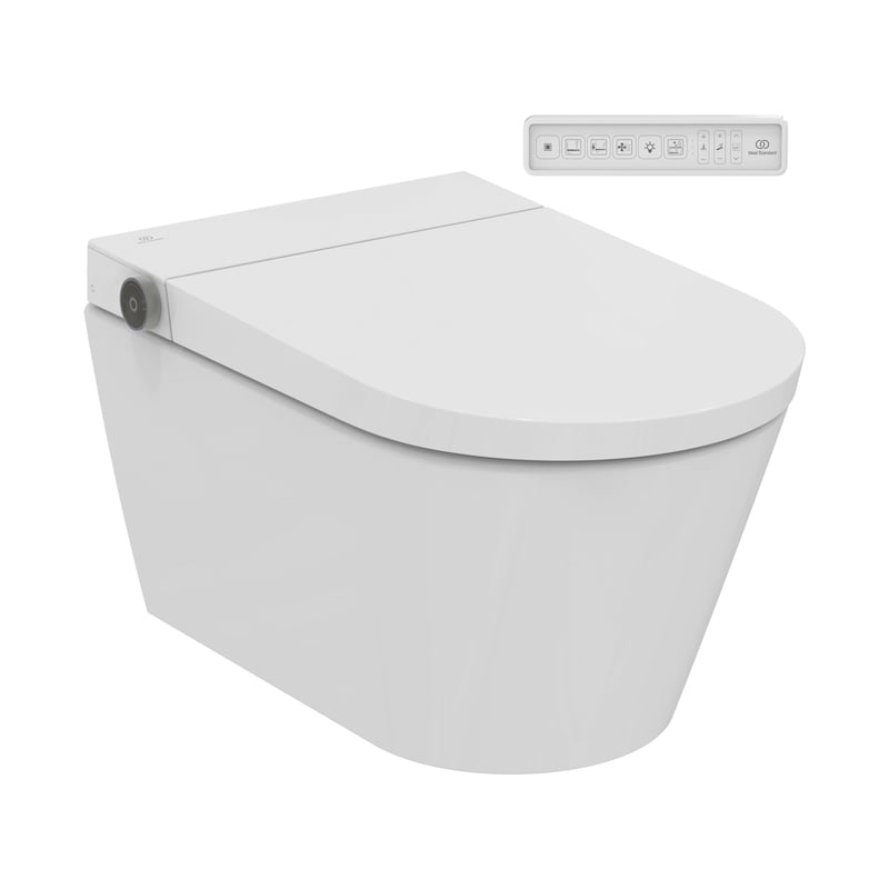inchidere centralizata auto Set vas wc suspendat Ideal Standard I.Life E RimLS cu functie de bideu electric, capac cu inchidere lenta, alb