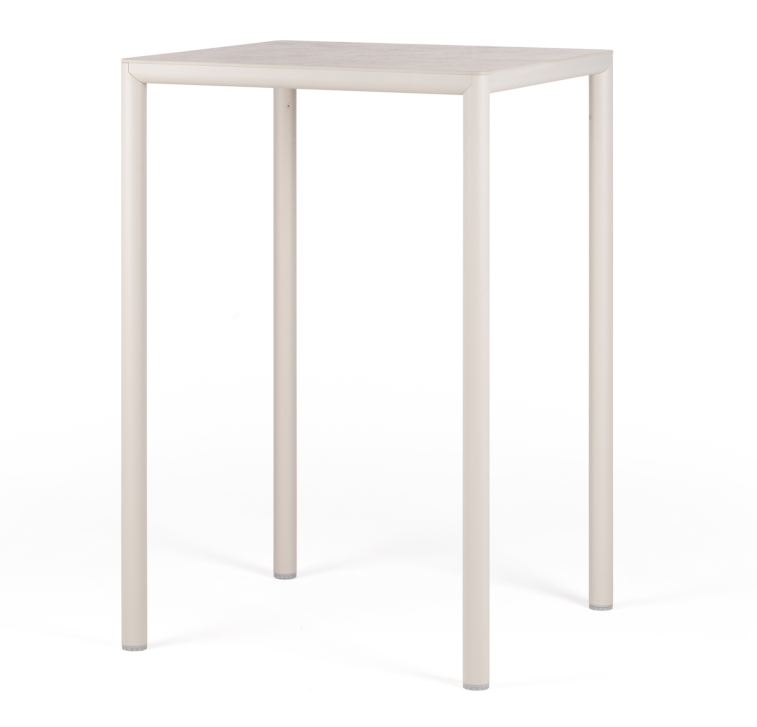 bordura inalta Masa inalta exterior Nardi Piave 70 High, 69x69cm, h107cm, baza aluminiu, top HPL Materia, corda