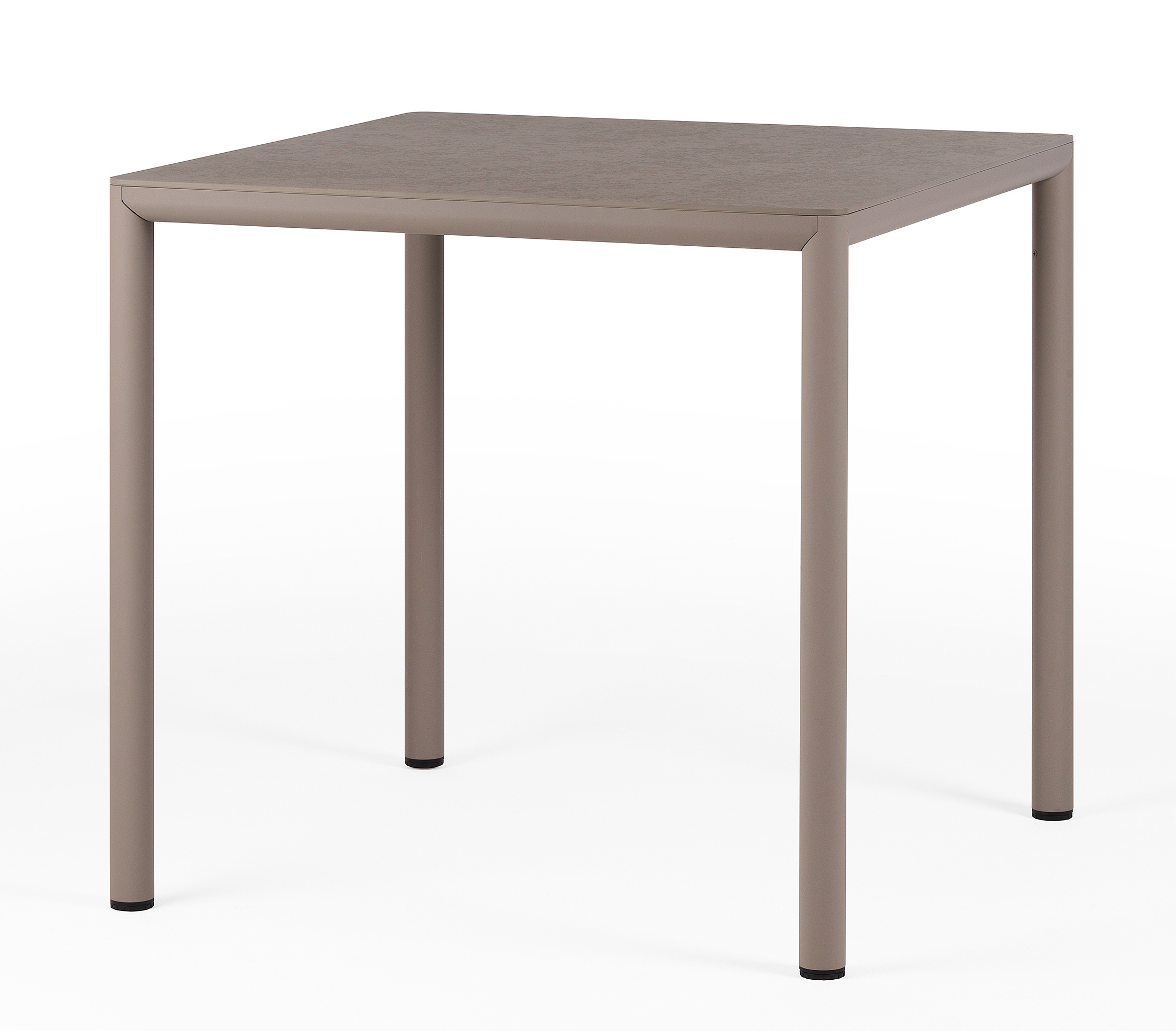 masa bucatarie 80/60 Masa exterior Nardi Piave 80, 79x79cm, h76cm, baza aluminiu, top HPL Materia, tortora