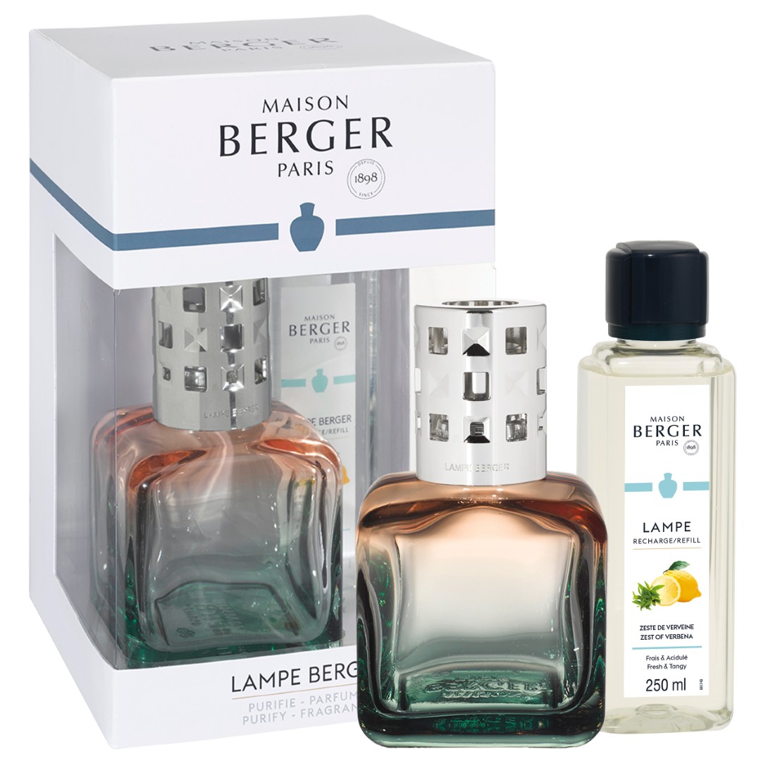 Set lampa catalitica cu parfum Maison Berger Glacon Green Peach cu parfum Zeste de Verveine 250ml