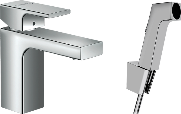 Baterie lavoar Hansgrohe Vernis Shape cu dus tip bideu pentru igiena intima