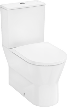 Set complet vas wc Hansgrohe EluPura Original S AquaChannel Flush Rimless cu rezervor asezat si capac inchidere lenta alb