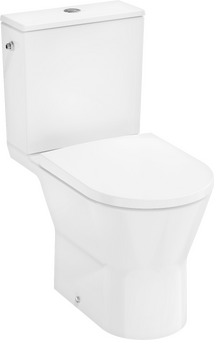 Set complet vas wc Hansgrohe EluPura Original S AquaChannel Flush Rimless cu rezervor asezat si capac alb