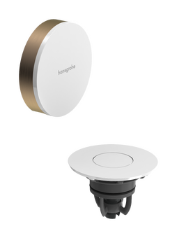 Ventil click-clack si ornament preaplin pentru cada Hansgrohe Flexaplus  bronz periat-alb