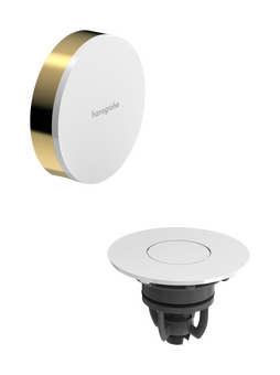 Ventil click-clack si ornament preaplin pentru cada Hansgrohe Flexaplus  auriu-alb