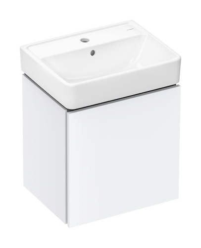 Set mobilier Hansgrohe cu lavoar Xanuia Q 50cm si dulap baza Xilesa E cu 1 sertar  alb mat