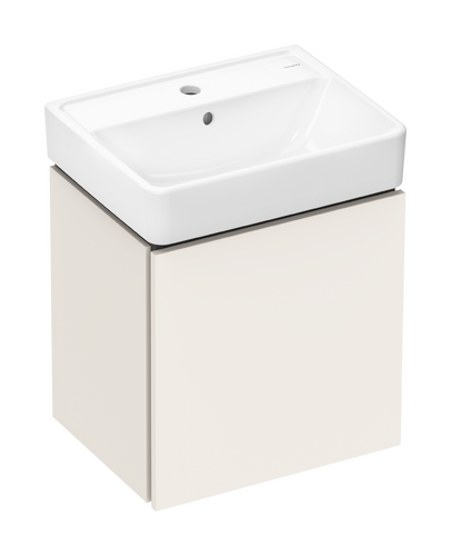 Set mobilier Hansgrohe cu lavoar Xanuia Q 50cm si dulap baza Xilesa E cu 1 sertar  bej nisip mat