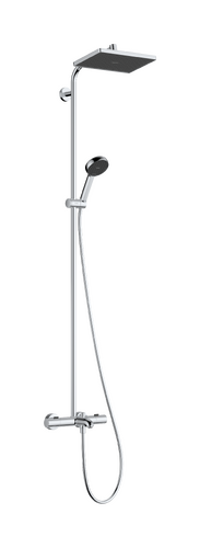 Coloana de dus Hansgrohe Activera Q 290/180 1jet EcoSmart cu baterie termostatata Ecostat Fine  crom