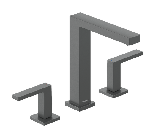 Baterie lavoar Hansgrohe Tecturis E 150 EcoSmart+ din 3 elemente  ventil click-clack  negru periat