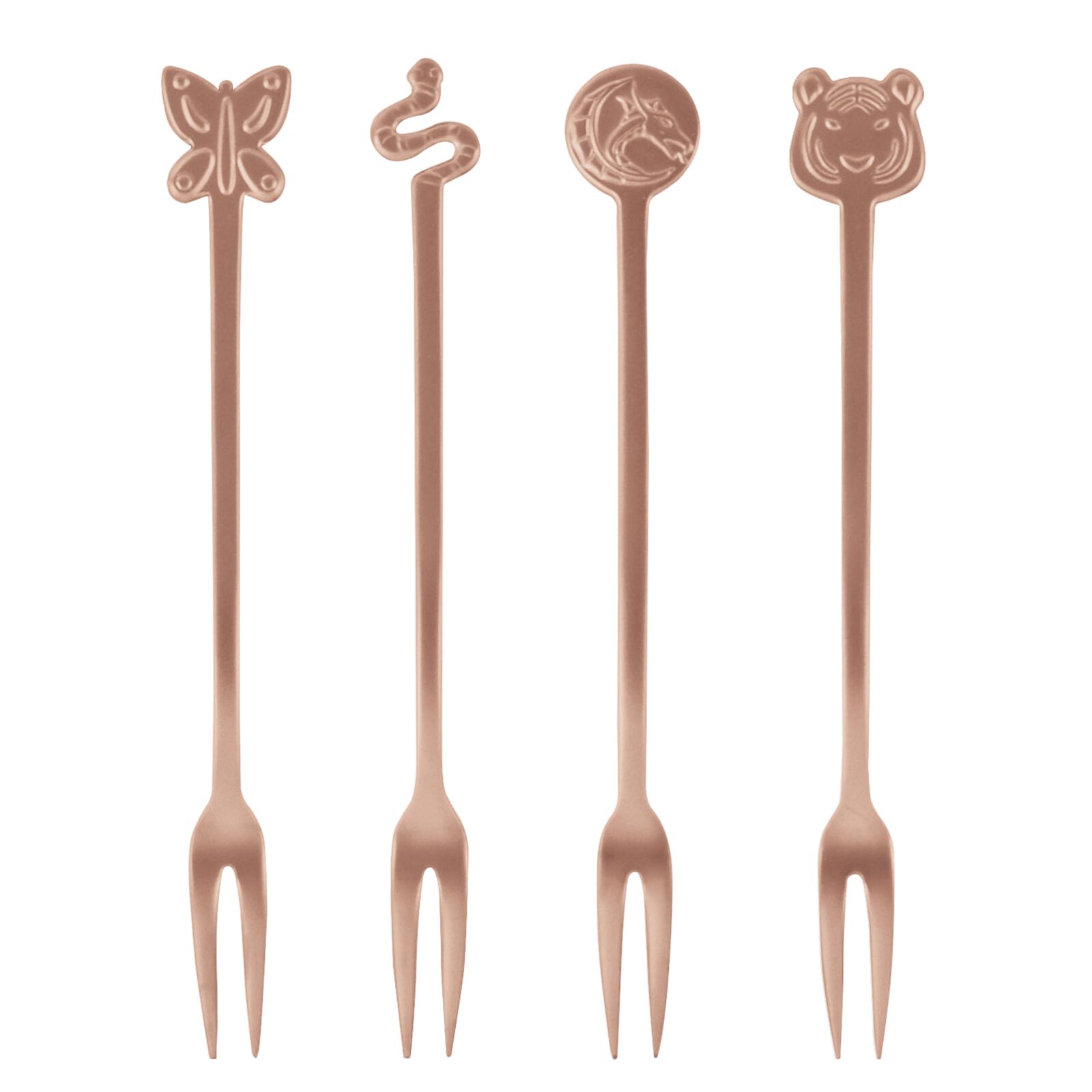Poze Set 4 furculite Sambonet Party Fashion inox cupru antichizat