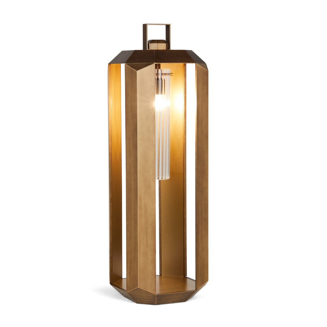 Lampadar Contardi Cube Large  design Massimiliano Raggi  LED 1x14W E27  h 105cm  bronz satinat  auriu lacuit