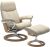 Fotoliu recliner cu taburet Stressless Consul Signature M cadru Oak, tapiterie piele Batik Cream