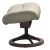 Taburet Stressless Sunrise M Signature, baza Matte Black - Wenge stain, tapiterie piele Paloma Light Grey