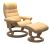 Fotoliu recliner cu taburet Stressless Opal M Classic, baza Oak stain, tapiterie piele Batick Yellow