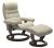 Fotoliu recliner cu taburet Stressless Opal M Classic, baza Wenge stain, tapiterie piele Paloma Light Grey