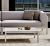 Canapea modulara exterior Point Origin cu 3 locuri, brat stanga, cadru crem aluminiu, textil gri G2 1252