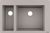 Chiuveta bucatarie Hansgrohe S510-F635 SilicaTec 180/450, cu 2 cuve inegale, 51x77x19cm, concrete grey