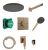 Sistem de dus incastrat Hansgrohe Raindance Alive S Design ShowerSet 300 1jet cu baterie termostatata ShowerSelect Comfort E, bronz periat