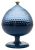 Bol cu picior si capac Kartell Pumo design Fabio Novembre, d21cm, h29cm, bleu-albastru