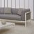 Canapea modulara exterior Point Origin cu 2 locuri, brat stanga, cadru crem aluminiu, textil gri G2 1252