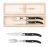 Set tacamuri Claude Dozorme Laguiole, maner rasina negru, 2 piese, cutie lemn fag