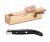 Cutit Claude Dozorme Laguiole Carving Sausage Box cu maner rasina negru, bolster inox, cutie lemn fag