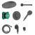 Sistem de dus incastrat Hansgrohe Pulsify S Design ShowerSet 260 1jet cu baterie termostatata Ecostat Comfort S, negru periat