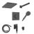 Sistem de dus incastrat Hansgrohe Pulsify E Design ShowerSet 260 1jet cu baterie termostatata Ecostat Comfort E, negru periat