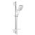 Set de dus Grohe Rainshower SmartActive 130 Cube cu para de dus 3 jeturi, furtun 175cm si bara 60cm, savoniera, crom