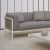 Canapea modulara exterior Point Origin cu 2 locuri, brat dreapta, cadru crem aluminiu, textil gri G2 1252