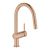 Baterie bucatarie Grohe Minta cu dus extractibil, pipa C, brushed warm sunset