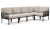 Canapea modulara exterior Nardi Komodo 5, 294x154cm, cadru antracit, perne gri Tech Panama