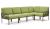 Canapea modulara exterior Nardi Komodo 5, 294x154cm, cadru tortora, perne verde avocado Sunbrella