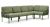 Canapea modulara exterior Nardi Komodo 5, 294x154cm, cadru verde, perne verde giungla Sunbrella