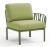 Element terminal Nardi Komodo 5, 72cm dreapta/stanga, cadru verde, perne verde avocado Sunbrella