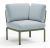 Element de colt Nardi Komodo 5, 78cm, cadru verde, perne bleu ghiaccio Sunbrella