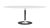 Masa Kartell Thierry XXL design Piero Lissoni, 192x118x72cm, baza metal, blat sticla, bej-alb
