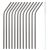 Set 12 paie Paderno Happy Hour 21.5cm, d 6mm, cu perie curatare, inox negru