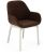 Scaun Kartell Clap design Patricia Urquiola, baza alb, tapiterie Aquaclean maro