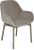 Scaun Kartell Clap design Patricia Urquiola, baza grej, tapiterie Aquaclean ecru