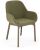 Scaun Kartell Clap design Patricia Urquiola, baza grej, tapiterie Aquaclean verde