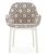 Scaun Kartell Clap design Patricia Urquiola, baza alb, tapiterie Rubelli Quatrefoil by Luke Edward Hall, Cream
