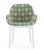 Scaun Kartell Clap design Patricia Urquiola, baza alb, tapiterie Rubelli Quatrefoil by Luke Edward Hall, Pistachio
