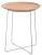 Masuta Kartell Al Wood design Philippe Stark, d40cm, h45.5cm, furnir, baza crom, lemn deschis