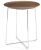 Masuta Kartell Al Wood design Philippe Stark, d40cm, h45.5cm, furnir, baza crom, lemn inchis